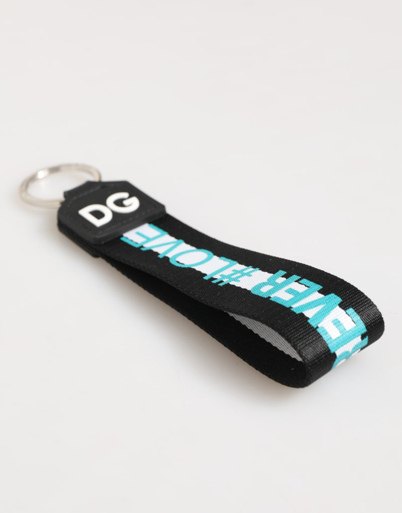 Porte-clés en laiton et polyester multicolore avec logo Dolce &amp; Gabbana