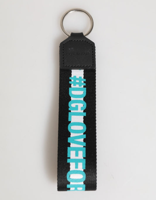 Porte-clés en laiton et polyester multicolore avec logo Dolce &amp; Gabbana