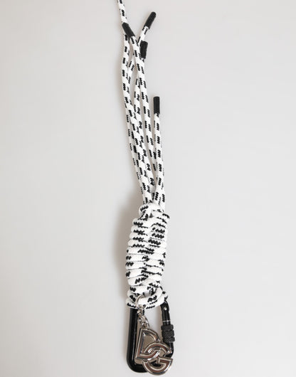 Porte-clés Dolce &amp; Gabbana en cordelette multicolore en polyester avec logo DG.