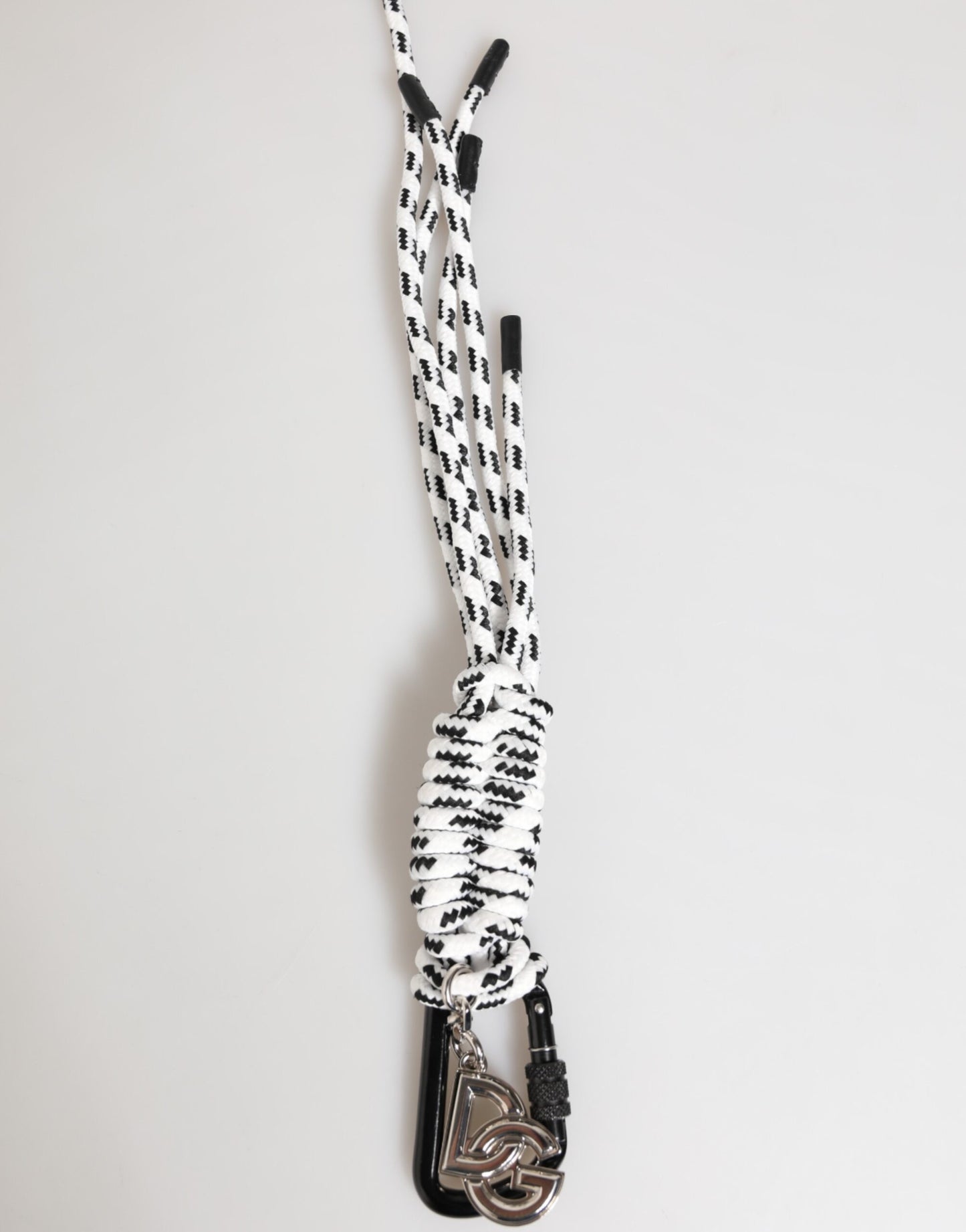 Porte-clés Dolce &amp; Gabbana en cordelette multicolore en polyester avec logo DG.