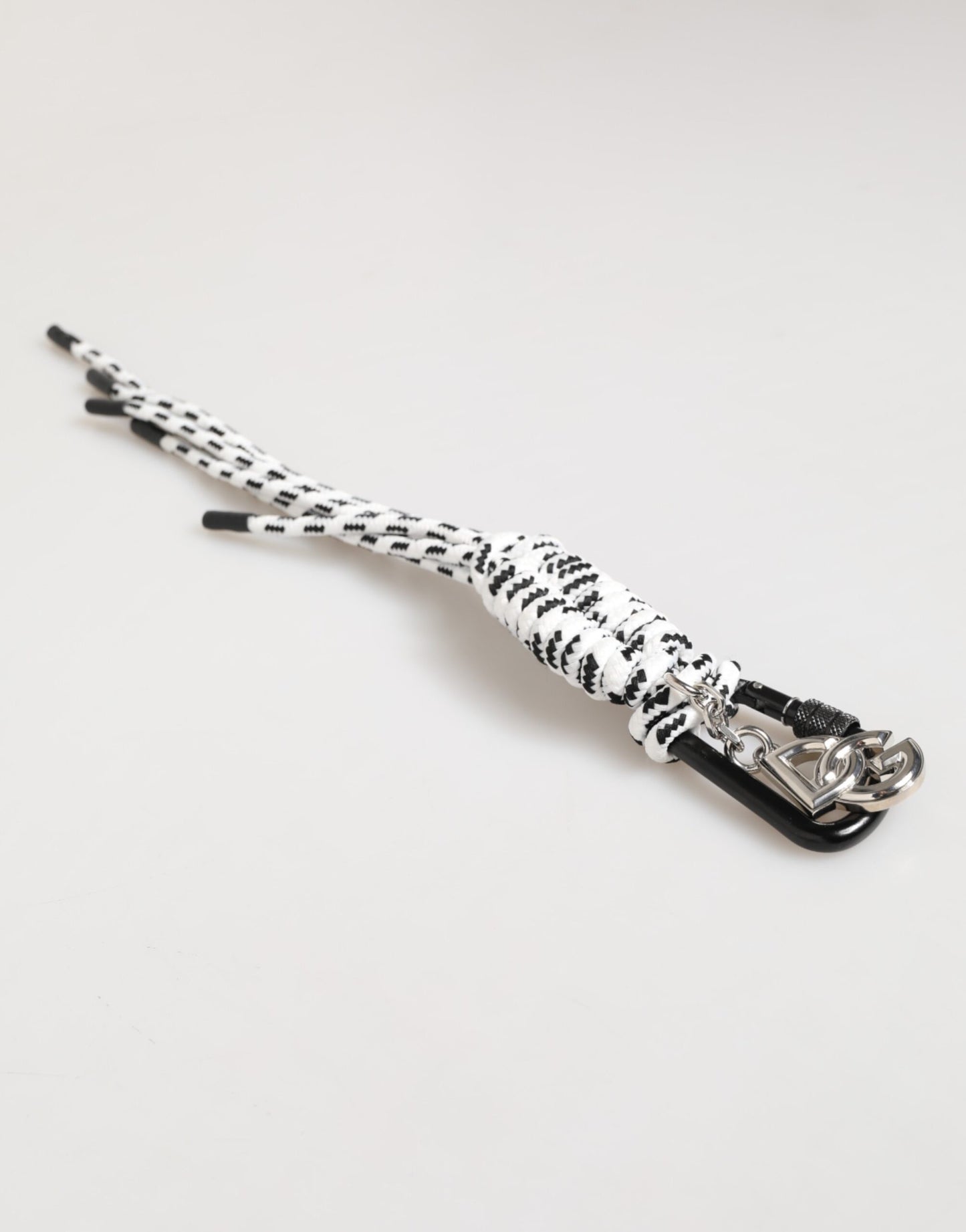 Porte-clés Dolce &amp; Gabbana en cordelette multicolore en polyester avec logo DG.