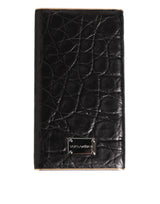 Chargeur externe USB Dolce &amp; Gabbana, batterie 3000 mAh, en cuir noir embossé.
