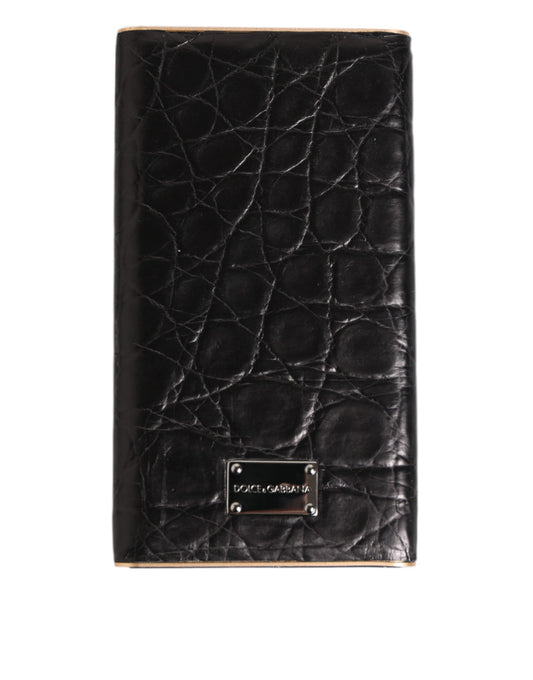 Chargeur externe USB Dolce &amp; Gabbana, batterie 3000 mAh, en cuir noir embossé.