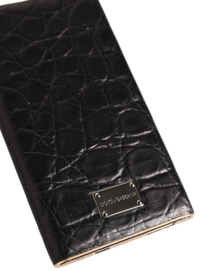 Chargeur externe USB Dolce &amp; Gabbana, batterie 3000 mAh, en cuir noir embossé.