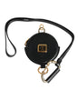 Portefeuille à cordon rond en cuir noir Dolce &amp; Gabbana avec logo DG