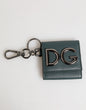 Porte-monnaie Dolce &amp; Gabbana en cuir vert foncé avec logo DG, à accrocher sur un sac.
