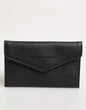 Portefeuille homme Michael Kors en cuir saffiano noir, format enveloppe.