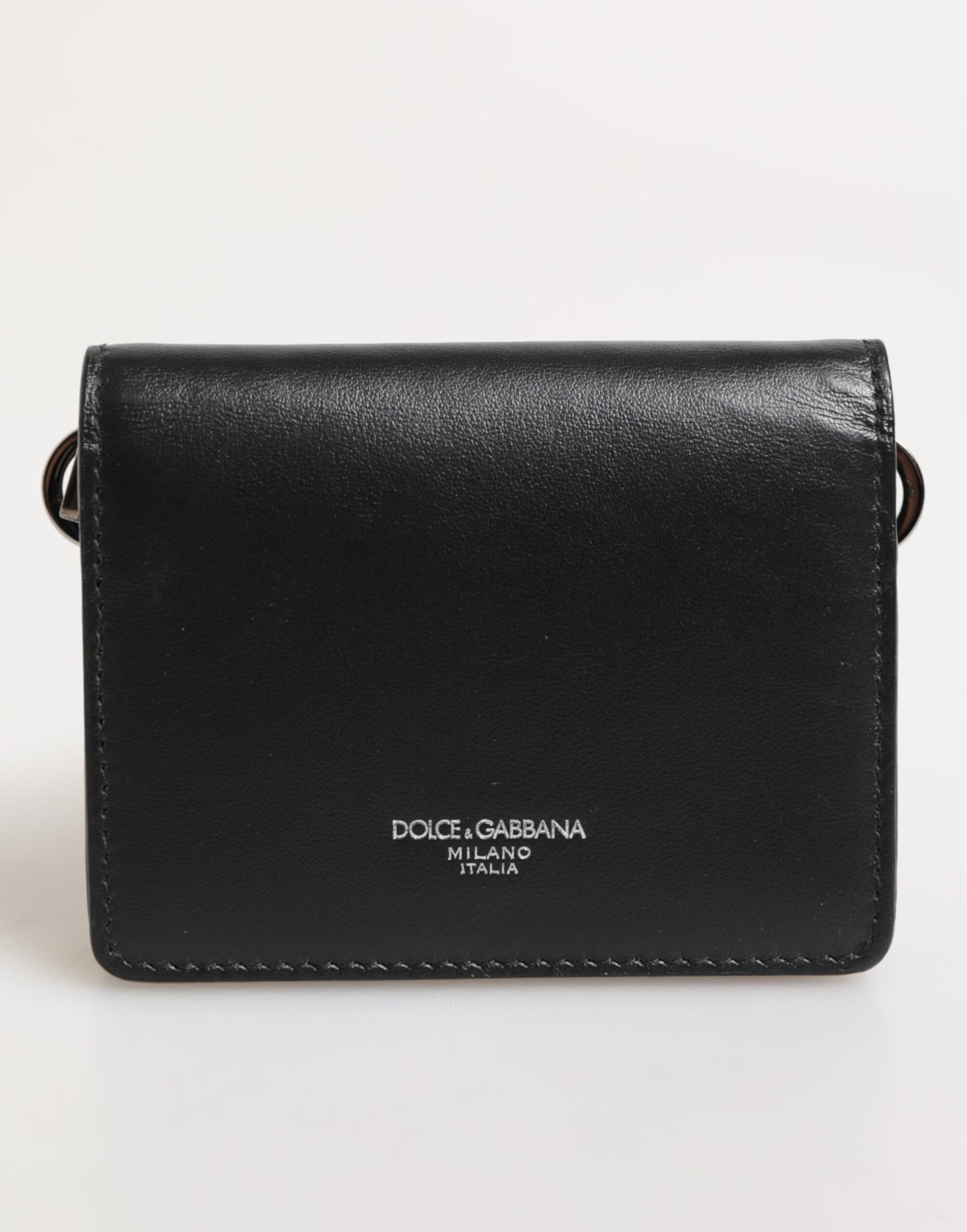 Porte-cartes bicolore en cuir noir avec logo DG de Dolce &amp; Gabbana - Homme - Portefeuille