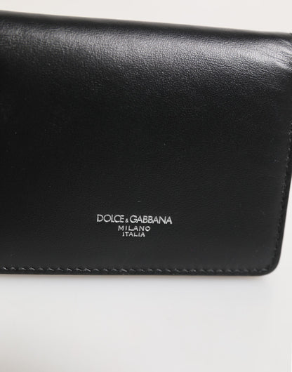 Porte-cartes bicolore en cuir noir avec logo DG de Dolce &amp; Gabbana - Homme - Portefeuille