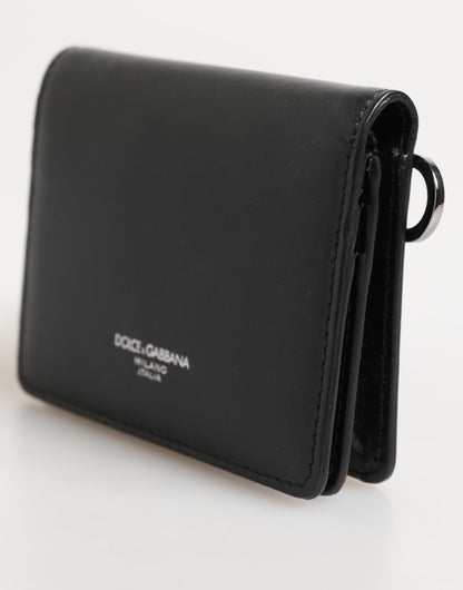 Porte-cartes bicolore en cuir noir avec logo DG de Dolce &amp; Gabbana - Homme - Portefeuille