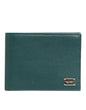 Portefeuille bicolore en cuir vert Dolce &amp; Gabbana avec plaque logo DG
