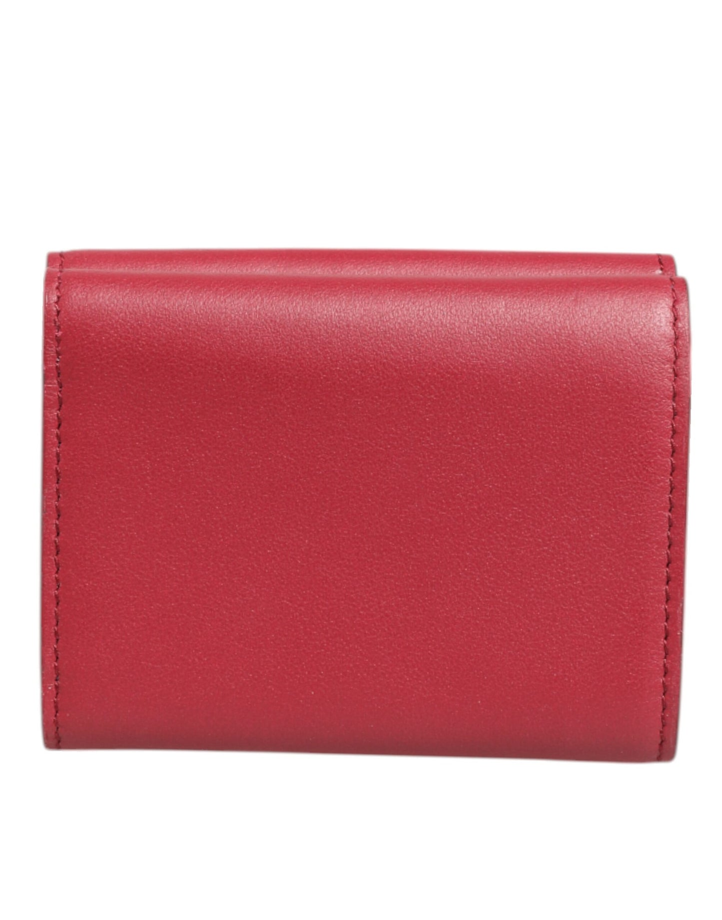 Porte-cartes à trois volets en cuir rouge pour homme avec imprimé du logo Dolce &amp; Gabbana.