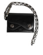 Portefeuille à rabat à fermoir à chaîne en cuir Cavallo noir de Dolce &amp; Gabbana