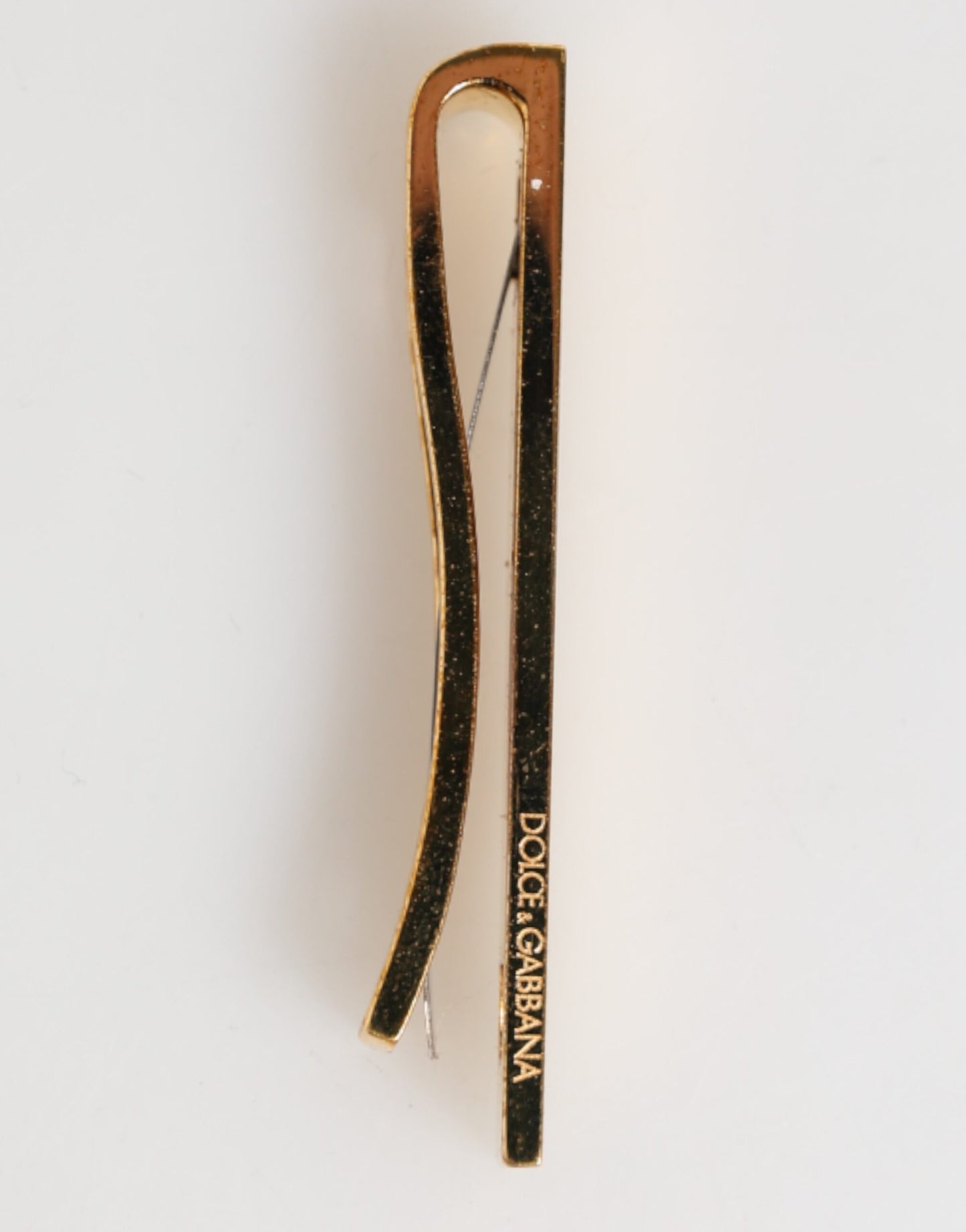 Barrette de cravate pour homme en laiton doré, logo Dolce &amp; Gabbana.