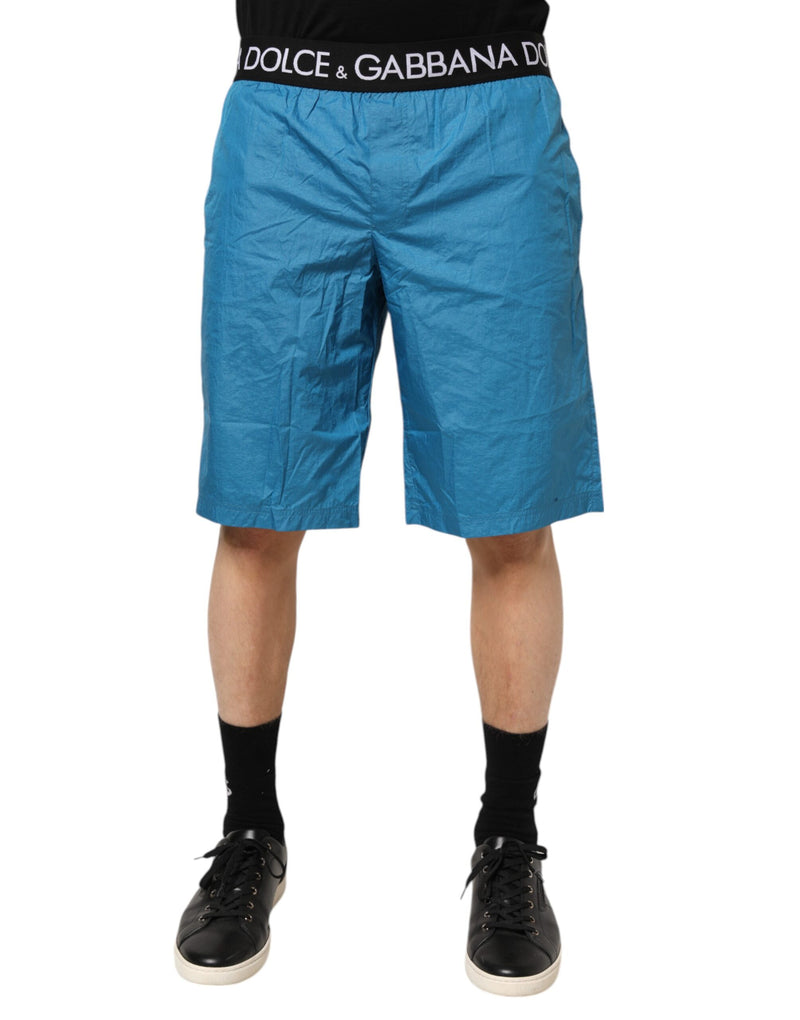 Short de bain/maillot de bain Dolce &amp; Gabbana avec ceinture à logo bleu.