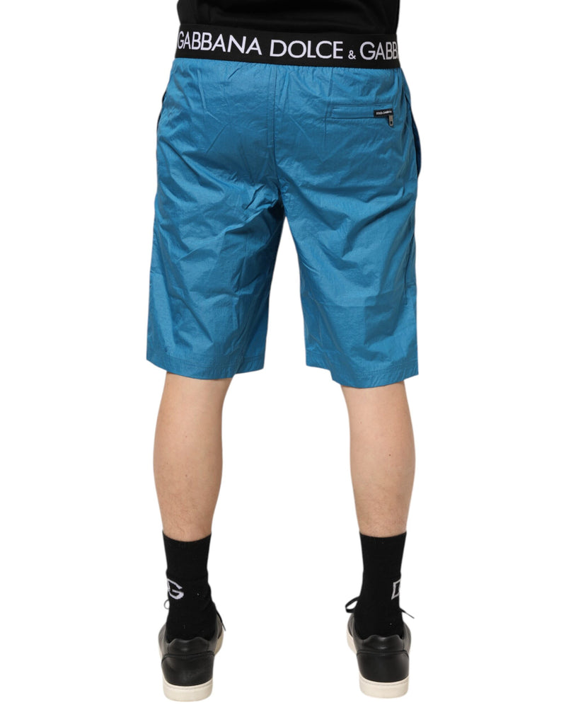 Short de bain/maillot de bain Dolce &amp; Gabbana avec ceinture à logo bleu.