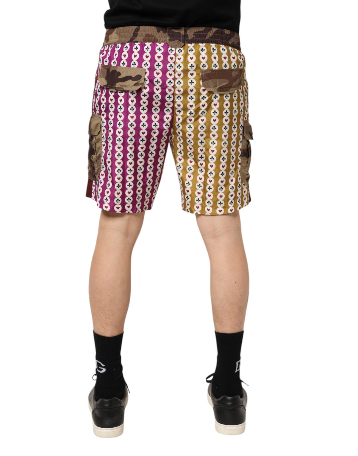 Short de bain camouflage multicolore à motifs de cartes à jouer Dolce &amp; Gabbana