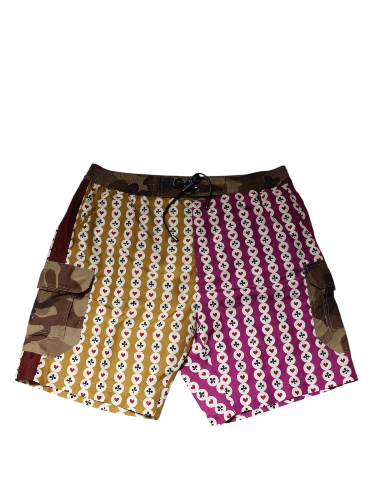 Short de bain camouflage multicolore à motifs de cartes à jouer Dolce &amp; Gabbana