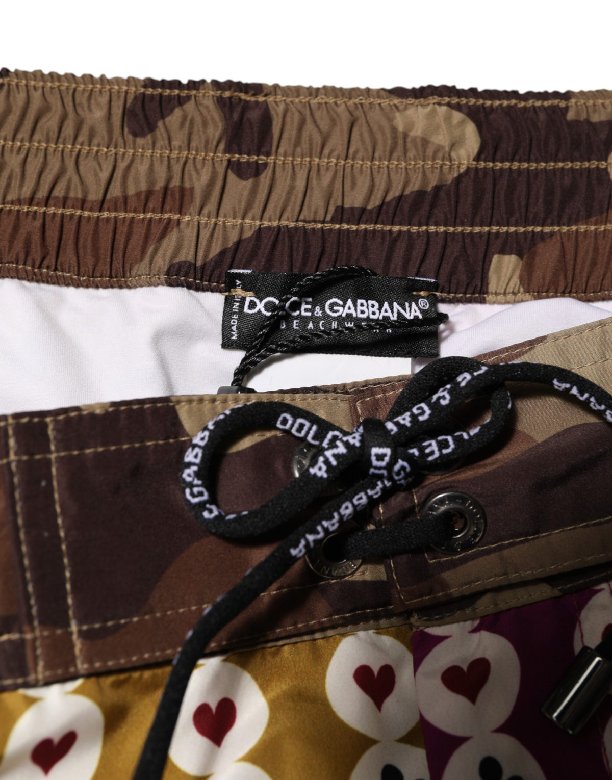 Short de bain camouflage multicolore à motifs de cartes à jouer Dolce &amp; Gabbana