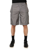 Short de bain Dolce &amp; Gabbana en nylon gris clair à taille élastique