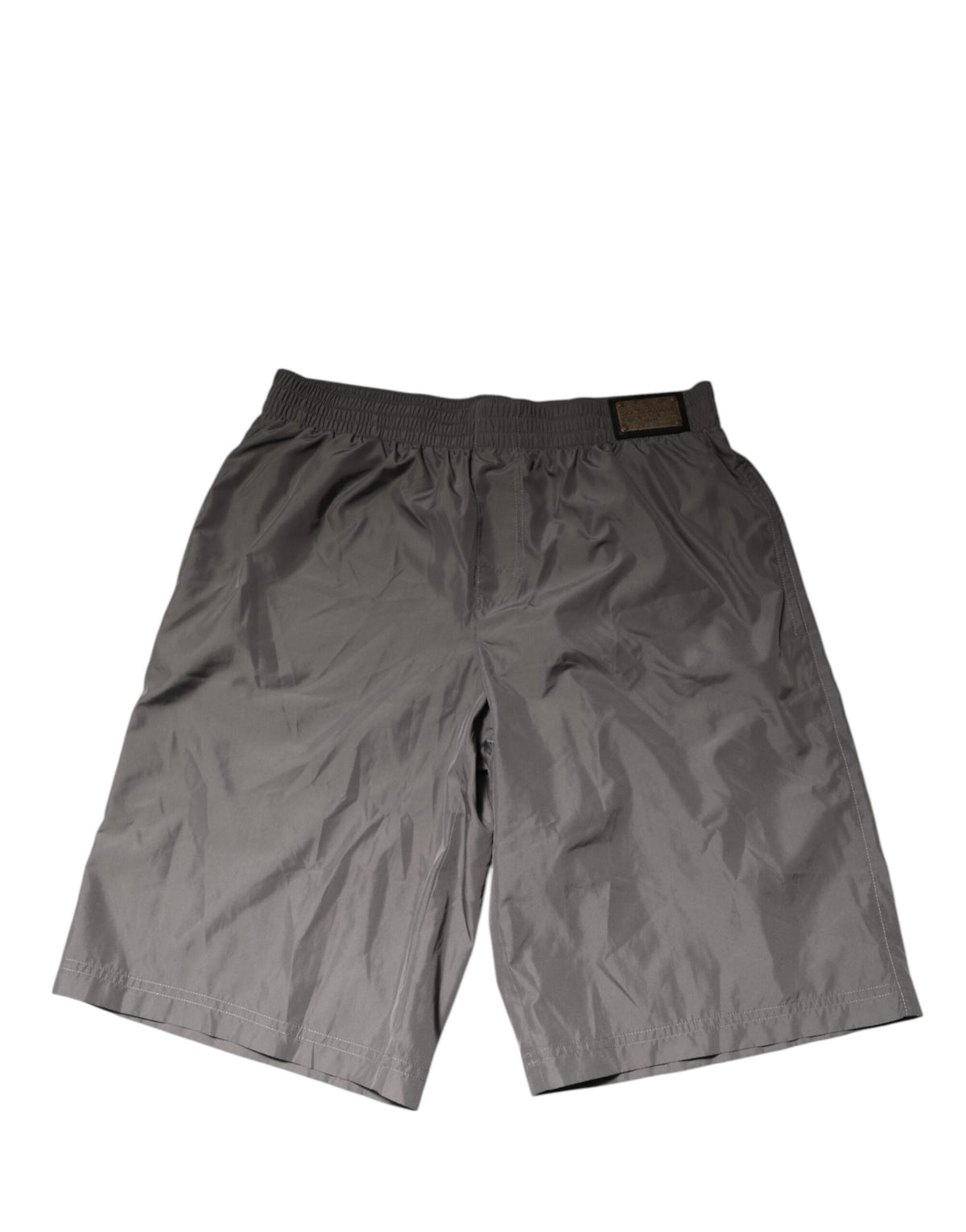Short de bain Dolce &amp; Gabbana en nylon gris clair à taille élastique