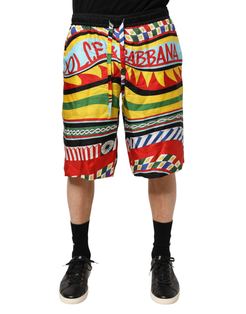 Dolce &amp; Gabbana Multicolor Sicilian Carretto Shorts Badmode