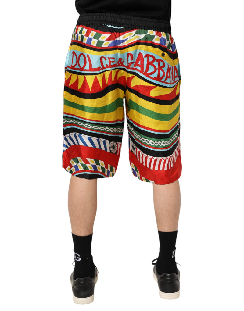 Dolce &amp; Gabbana Multicolor Sicilian Carretto Shorts Badmode