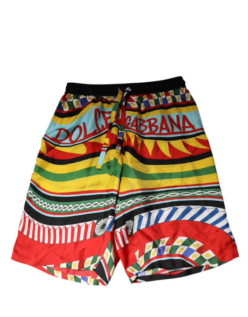 Dolce &amp; Gabbana Multicolor Sicilian Carretto Shorts Badmode