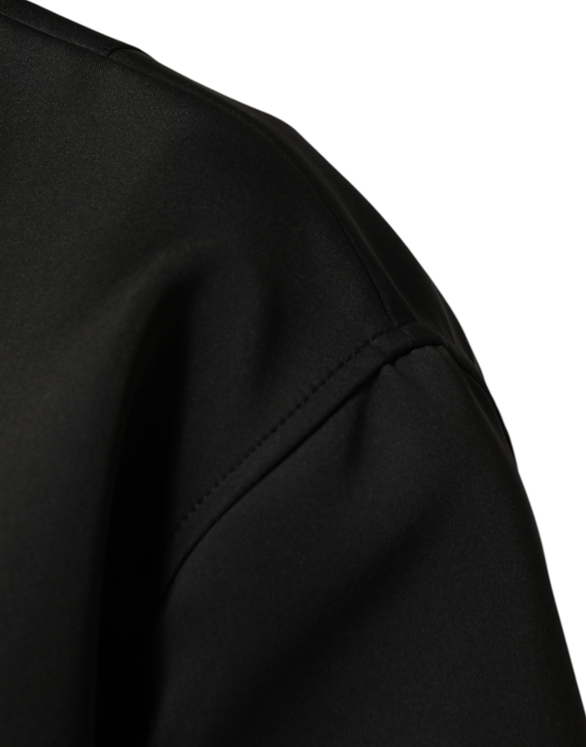 Bomber Jacket en Polyester Noir avec Logo et Plaques de Dolce & Gabbana