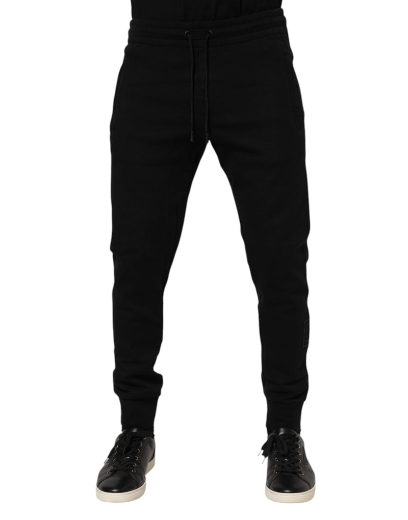 Pantalon de jogging noir en coton Dolce &amp; Gabbana pour homme.