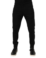 Pantalon de jogging noir en coton Dolce &amp; Gabbana pour homme.
