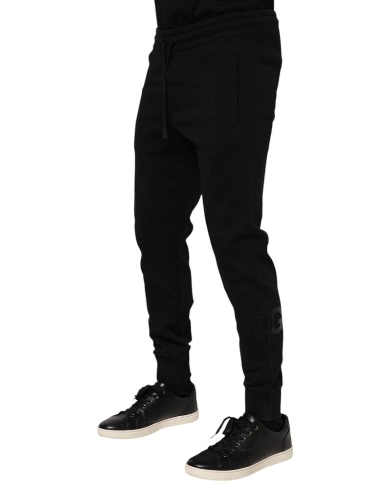 Pantalon de jogging noir en coton Dolce &amp; Gabbana pour homme.