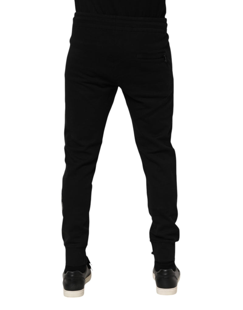 Pantalon de jogging noir en coton Dolce &amp; Gabbana pour homme.