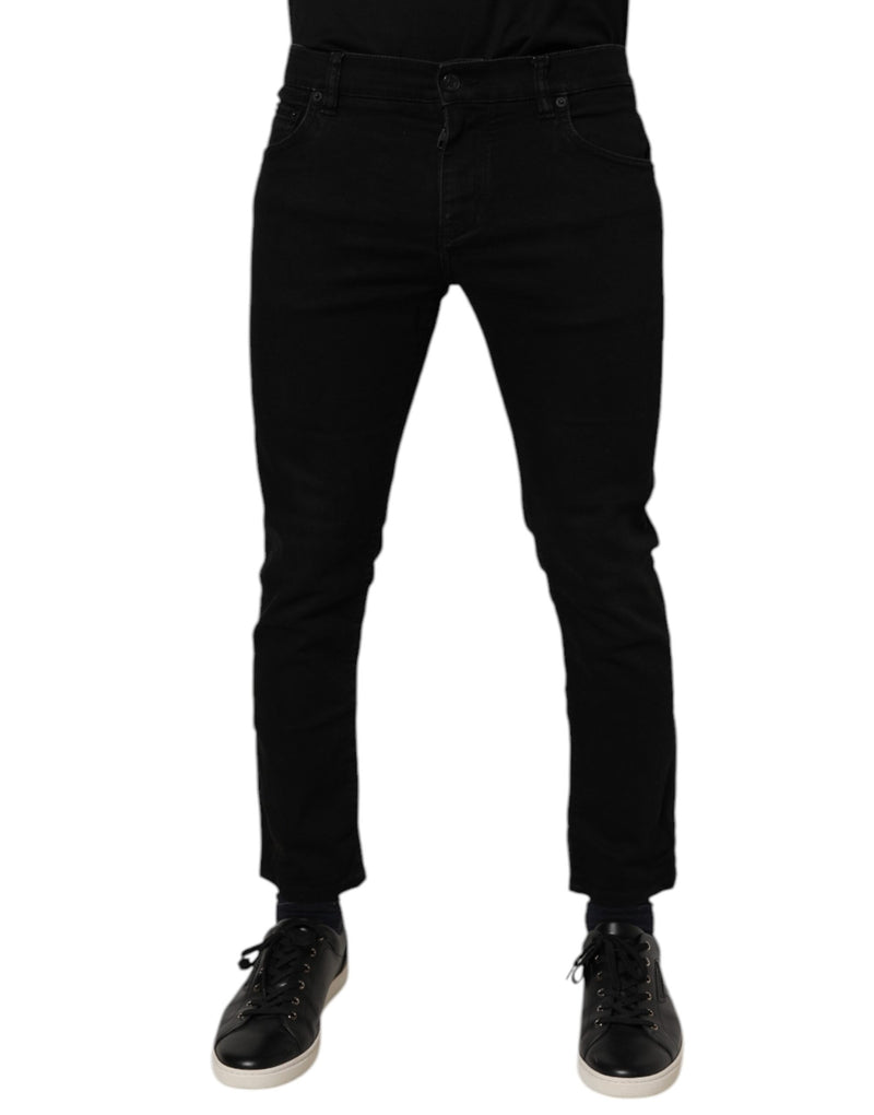 Jean skinny noir en coton pour homme Dolce &amp; Gabbana