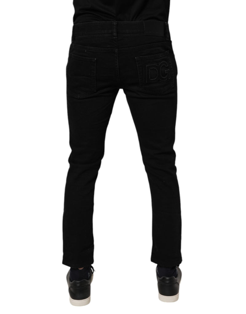 Jean skinny noir en coton pour homme Dolce &amp; Gabbana