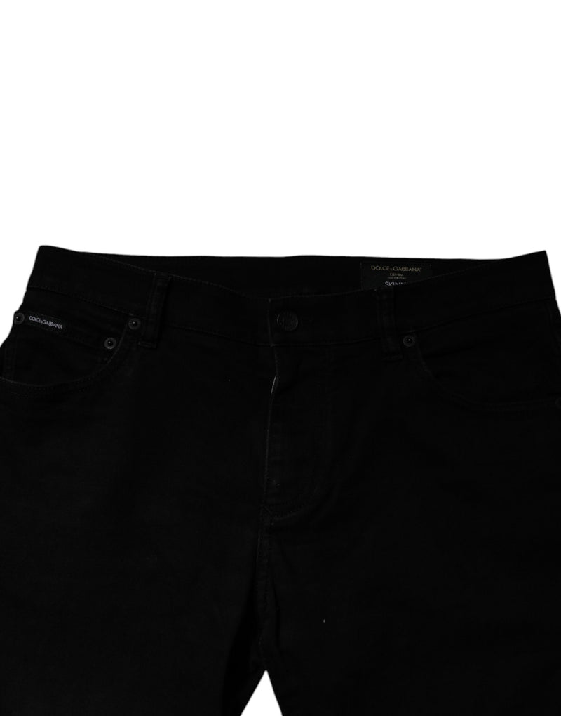 Jean skinny noir en coton pour homme Dolce &amp; Gabbana