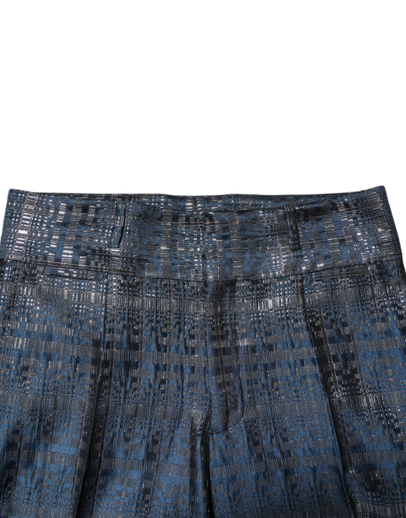Pantalon skinny homme Dolce &amp; Gabbana en soie brillante bleu argenté
