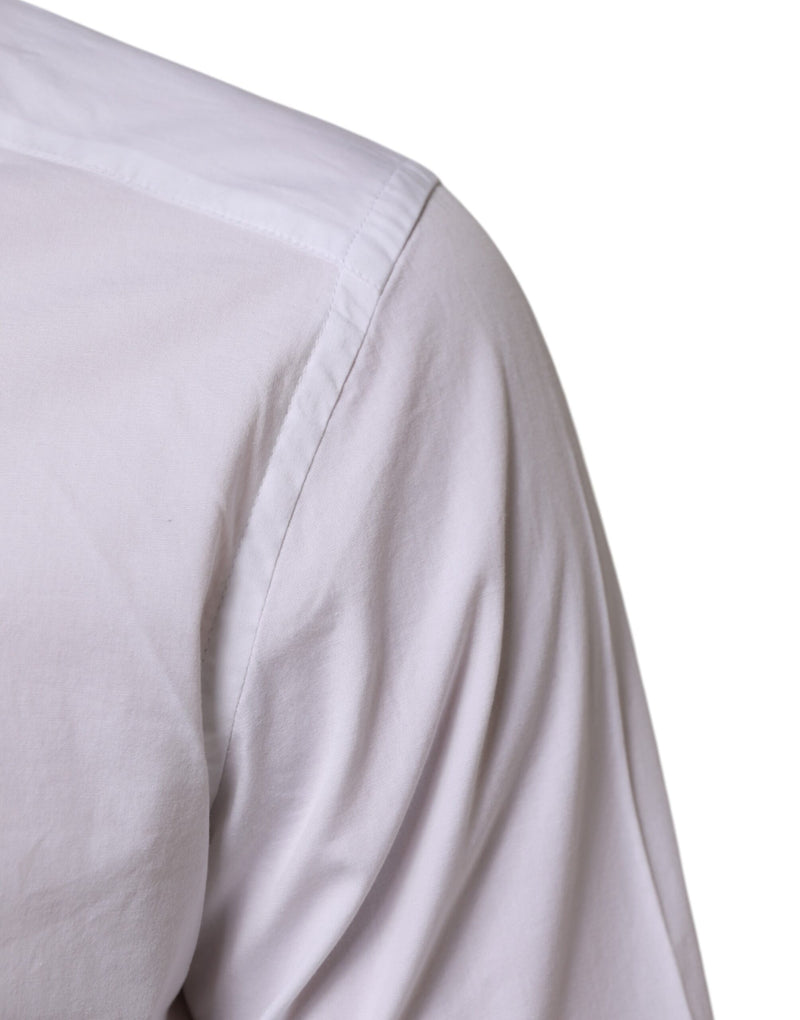 Chemise homme formelle à manches longues en coton blanc doré Dolce &amp; Gabbana