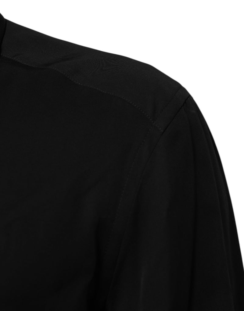 Chemise habillée à manches longues en viscose noire de Dolce &amp; Gabbana