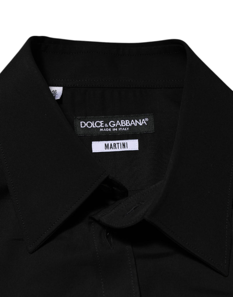 Chemise habillée à manches longues en viscose noire de Dolce &amp; Gabbana