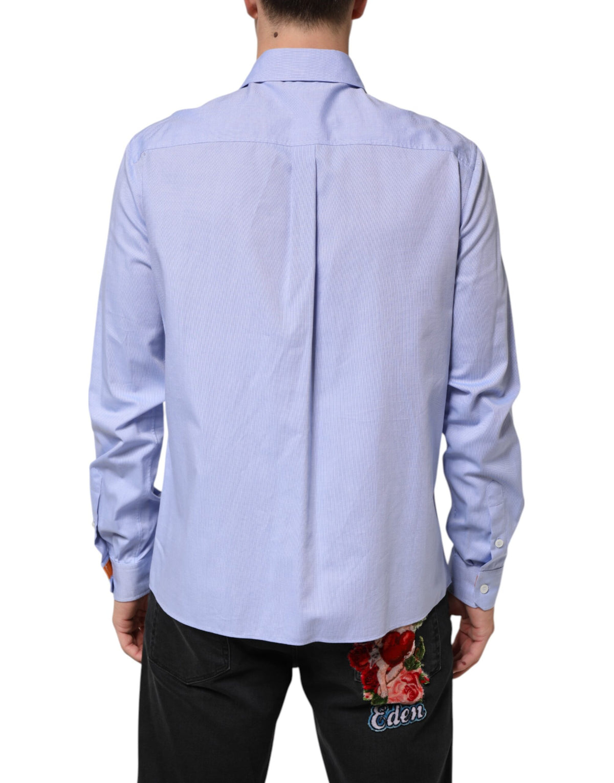 Chemise à manches longues en coton bleu clair avec ours en peluche de Dolce &amp; Gabbana