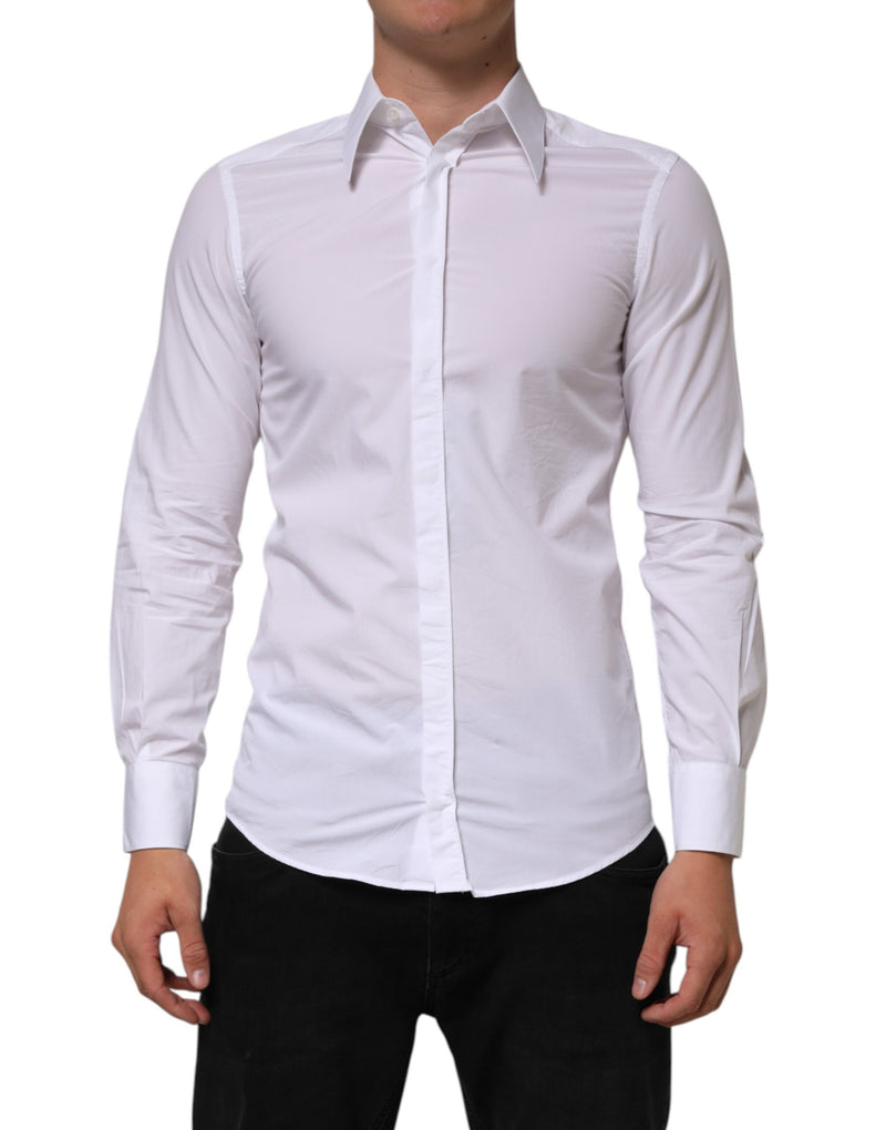 Chemise de ville à manches longues MARTINI en coton blanc de Dolce &amp; Gabbana