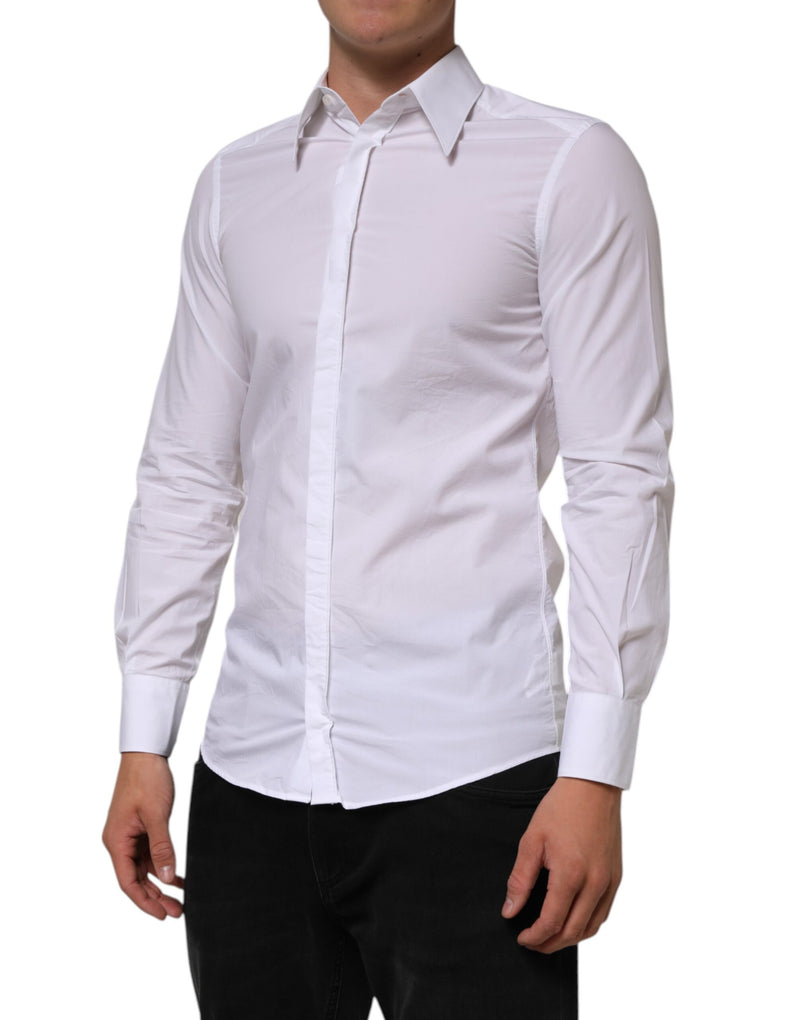 Chemise de ville à manches longues MARTINI en coton blanc de Dolce &amp; Gabbana
