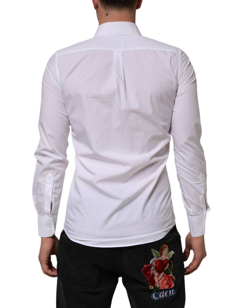 Chemise de ville à manches longues MARTINI en coton blanc de Dolce &amp; Gabbana