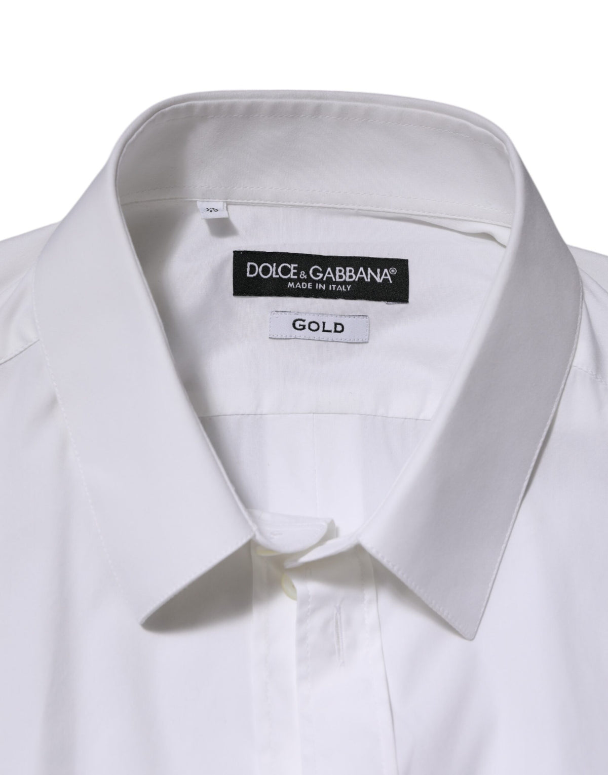 Chemise habillée à manches longues en coton blanc doré de Dolce &amp; Gabbana