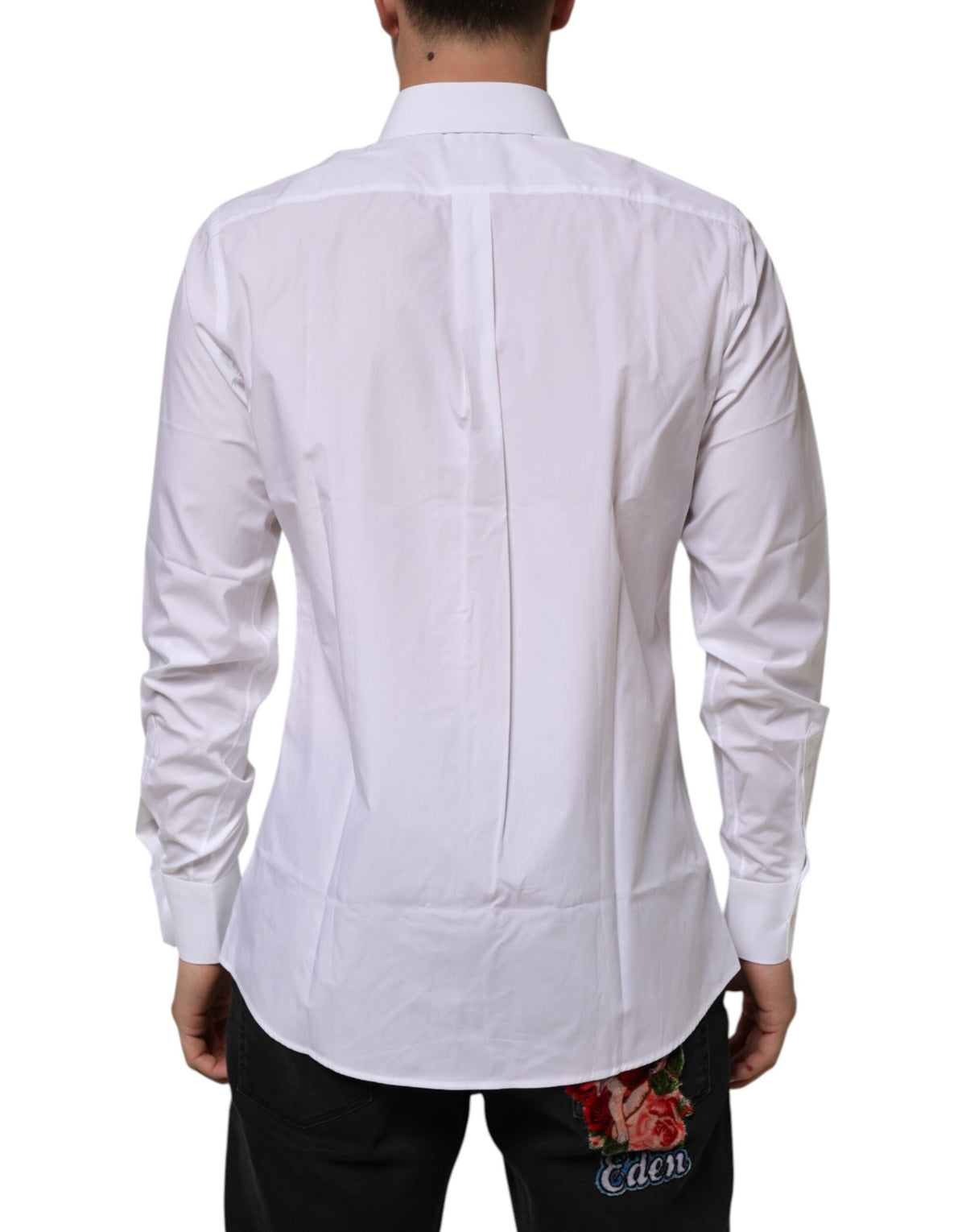 Chemise habillée homme Dolce &amp; Gabbana en coton blanc, coupe slim.
