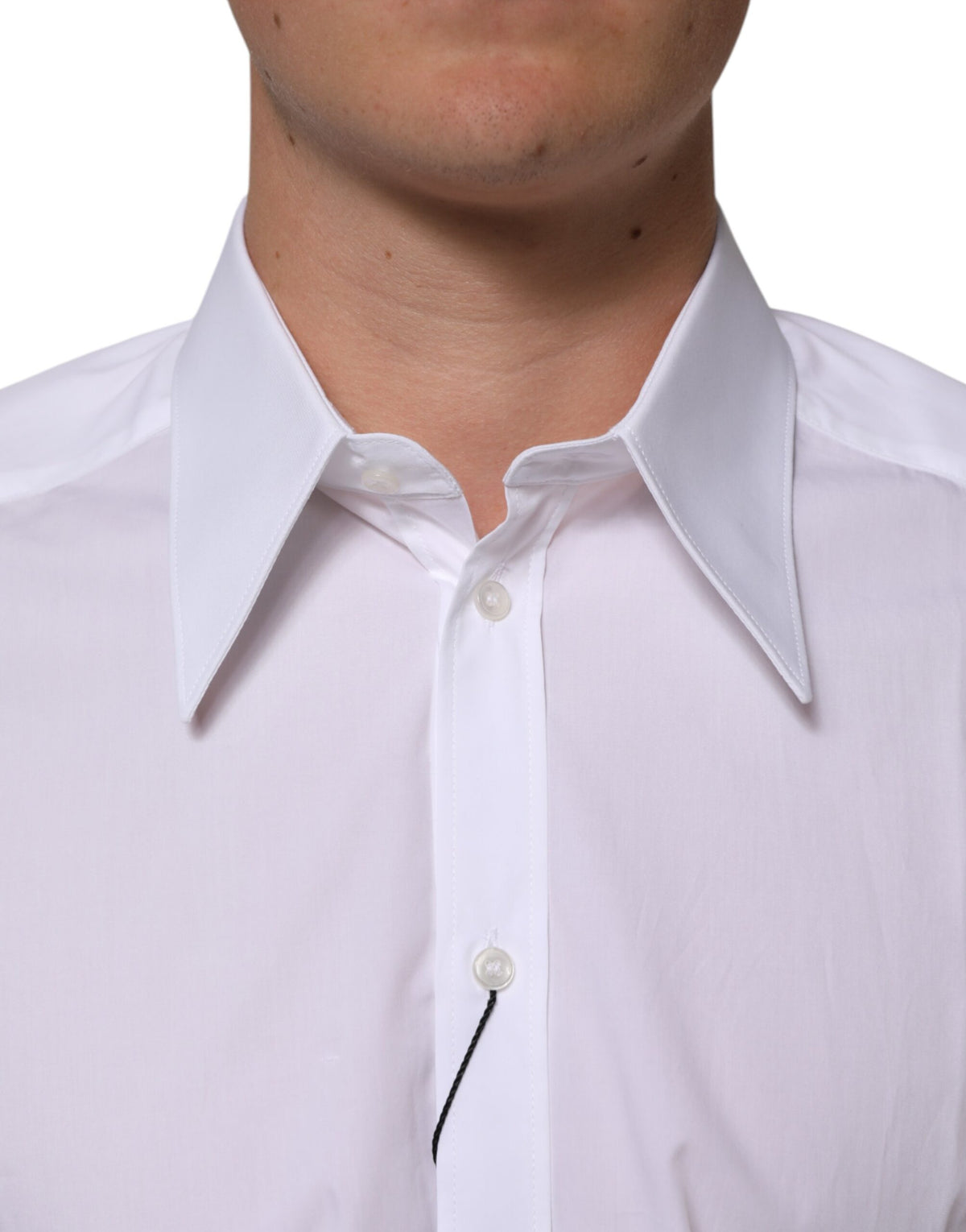 Chemise habillée homme Dolce &amp; Gabbana en coton blanc, coupe slim.