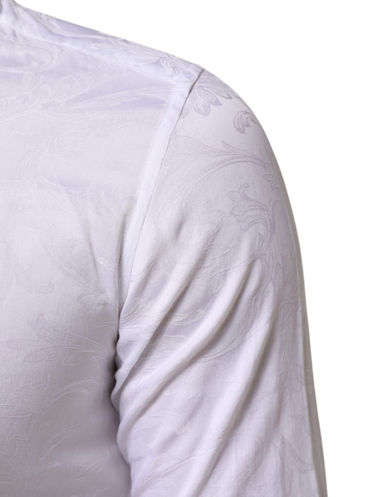 Chemise en jacquard à motif paisley MARTINI en coton blanc de Dolce &amp; Gabbana