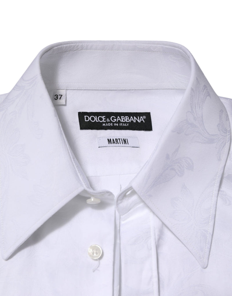 Chemise en jacquard à motif paisley MARTINI en coton blanc de Dolce &amp; Gabbana