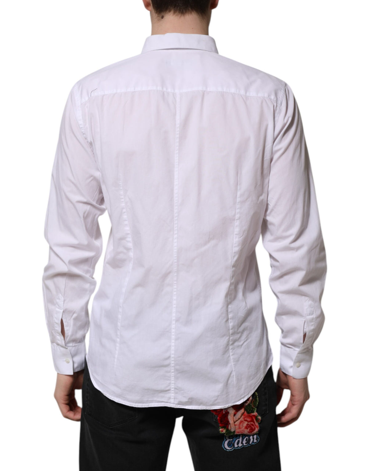 Chemise à manches longues Forma en coton blanc avec le logo STAFF de Dolce &amp; Gabbana
